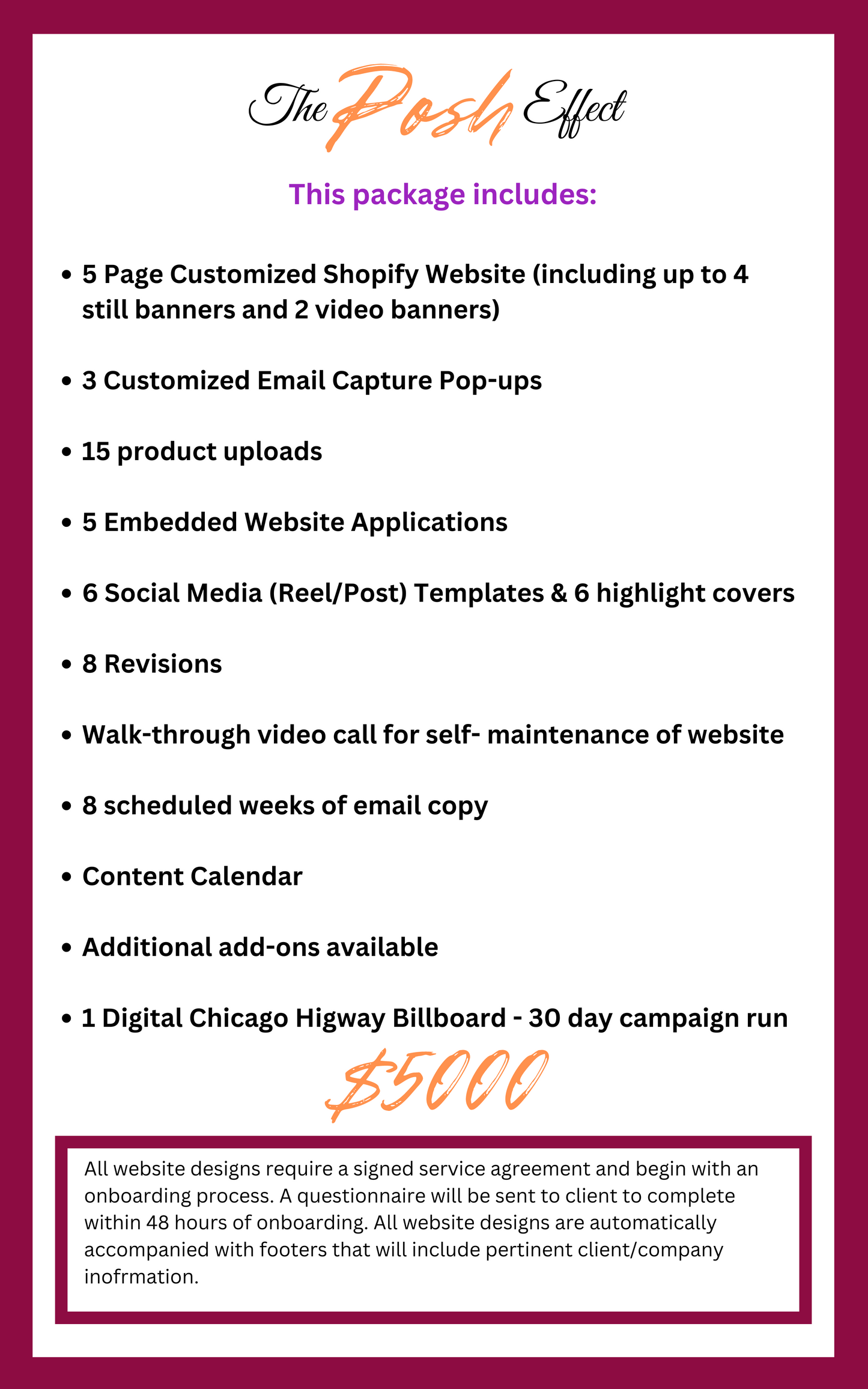 Customized Shopify Website - The 'Posh' Effect