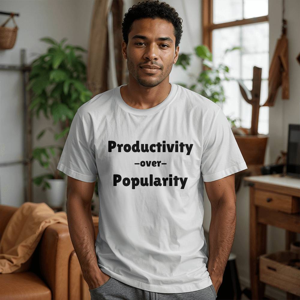 Productivity over Popularity White Tee